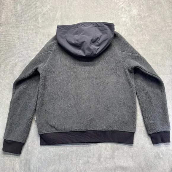Howler Brothers Sherpa Fleece Zip Hoodie Gray Men’s Medium Hooded Outdoor Jacket - Picture 3 of 11